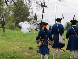 Girona resisteix! Jornades de recreació històrica de la Guerra de Successió. Castell de Montjuïc. Assalt de les portes del castell