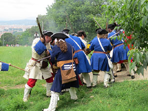Girona resisteix! Jornades de recreació històrica de la Guerra de Successió. Castell de Montjuïc. Assalt de les portes del castell