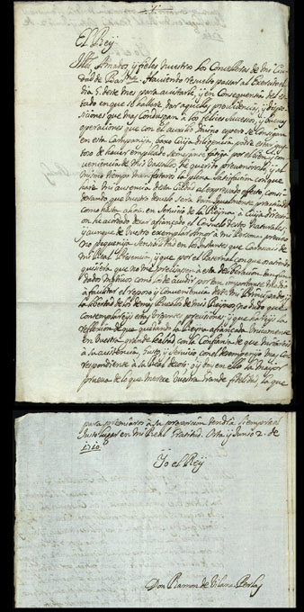 Carles III als consellers de Barcelona. Atès que aviat s'haurà d'absentar de la ciutat amb motiu de la visita a l'exèrcit, els comunica que ha traspassat el poder a la reina per tal que governi el Principat. També els manifesta que confia en la seva fidelitat i lleialtat