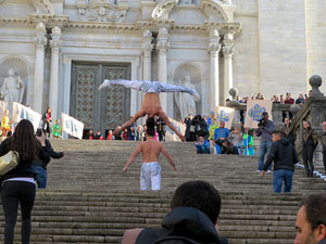 Nadal 2016. R&egrave;cord Guiness de pujada d'escales en equilibri a la Catedral