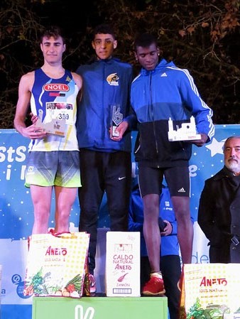 Els tres primers classificats en la categoria masculina: Mahboub, Dom&egrave;nech i Sabaly