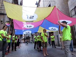 11 de setembre 2017. Assaig de la manifestaci&oacute; de la Diada al carrer Ciutadans i la pla&ccedil;a del Vi