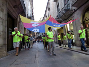 11 de setembre 2017. Assaig de la manifestaci&oacute; de la Diada al carrer Ciutadans i la pla&ccedil;a del Vi