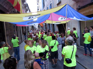 11 de setembre 2017. Assaig de la manifestaci&oacute; de la Diada al carrer Ciutadans i la pla&ccedil;a del Vi