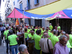 11 de setembre 2017. Assaig de la manifestaci&oacute; de la Diada al carrer Ciutadans i la pla&ccedil;a del Vi