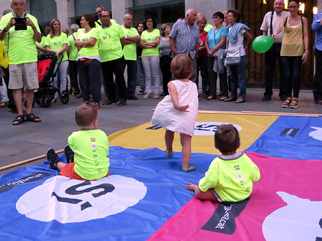 11 de setembre 2017. Assaig de la manifestaci&oacute; de la Diada al carrer Ciutadans i la pla&ccedil;a del Vi