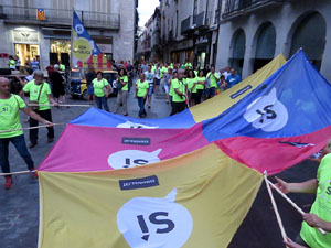 11 de setembre 2017. Assaig de la manifestaci&oacute; de la Diada al carrer Ciutadans i la pla&ccedil;a del Vi