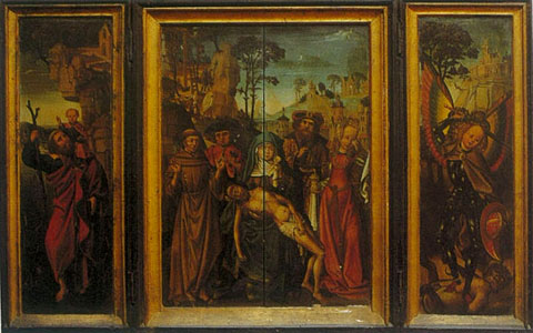 Tr&iacute;ptic procedent de la Capella de Sant Jaume, d'autor desconegut, escola flamenca