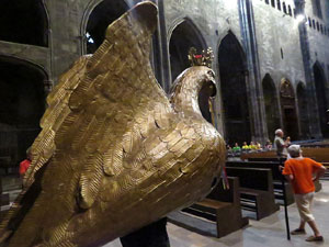 Corpus 2017. Assaig del ball de l'&Agrave;liga a la nau de la Catedral de Santa Maria