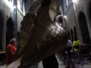 Corpus 2017. Assaig del ball de l'&Agrave;liga a la nau de la Catedral de Santa Maria