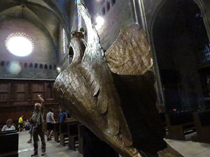 Corpus 2017. Assaig del ball de l'&Agrave;liga a la nau de la Catedral de Santa Maria