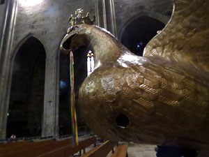 Corpus 2017. Assaig del ball de l'&Agrave;liga a la nau de la Catedral de Santa Maria