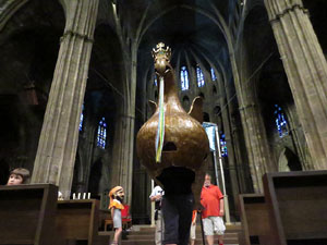 Corpus 2017. Assaig del ball de l'&Agrave;liga a la nau de la Catedral de Santa Maria