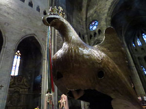 Corpus 2017. Assaig del ball de l'&Agrave;liga a la nau de la Catedral de Santa Maria