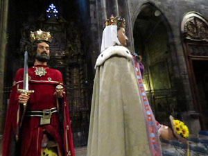 Corpus 2017. Assaig del ball de l'&Agrave;liga a la nau de la Catedral de Santa Maria