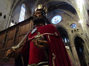 Corpus 2017. Assaig del ball de l'&Agrave;liga a la nau de la Catedral de Santa Maria