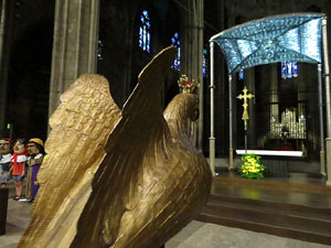 Corpus 2017. Assaig del ball de l'&Agrave;liga a la nau de la Catedral de Santa Maria