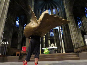 Corpus 2017. Assaig del ball de l'&Agrave;liga a la nau de la Catedral de Santa Maria