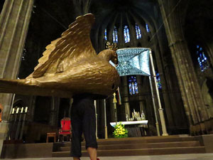 Corpus 2017. Assaig del ball de l'&Agrave;liga a la nau de la Catedral de Santa Maria