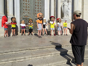 Corpus 2017. Assaig del ball de l'&Agrave;liga a la nau de la Catedral de Santa Maria