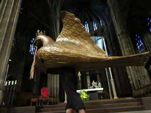 Corpus 2017. Assaig del ball de l'&Agrave;liga a la nau de la Catedral de Santa Maria