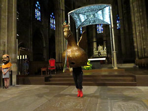 Corpus 2017. Assaig del ball de l'&Agrave;liga a la nau de la Catedral de Santa Maria