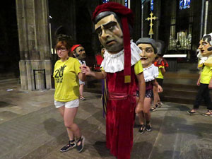 Corpus 2017. Assaig del ball de l'&Agrave;liga a la nau de la Catedral de Santa Maria