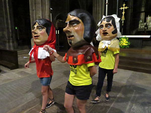 Corpus 2017. Assaig del ball de l'&Agrave;liga a la nau de la Catedral de Santa Maria