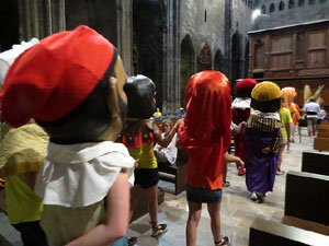 Corpus 2017. Assaig del ball de l'&Agrave;liga a la nau de la Catedral de Santa Maria