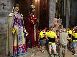 Corpus 2017. Assaig del ball de l'&Agrave;liga a la nau de la Catedral de Santa Maria