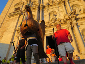 Corpus 2017. Assaig del ball de l'&Agrave;liga a la nau de la Catedral de Santa Maria