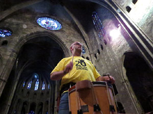 Corpus 2017. Assaig del ball de l'&Agrave;liga a la nau de la Catedral de Santa Maria