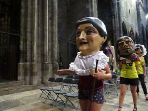 Corpus 2017. Assaig del ball de l'&Agrave;liga a la nau de la Catedral de Santa Maria