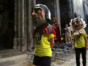 Corpus 2017. Assaig del ball de l'&Agrave;liga a la nau de la Catedral de Santa Maria