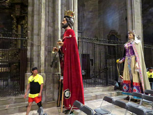 Corpus 2017. Assaig del ball de l'&Agrave;liga a la nau de la Catedral de Santa Maria