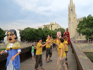 Arribada a Girona de la Flama del Canig&oacute; 2017