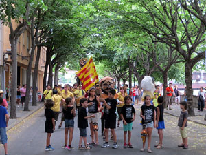 Arribada a Girona de la Flama del Canig&oacute; 2017