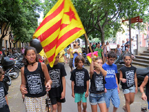 Arribada a Girona de la Flama del Canig&oacute; 2017