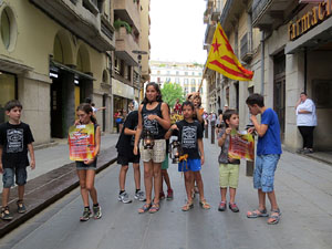 Arribada a Girona de la Flama del Canig&oacute; 2017