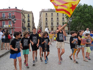 Arribada a Girona de la Flama del Canig&oacute; 2017