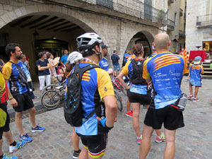 Arribada a Girona de la Flama del Canig&oacute; 2017