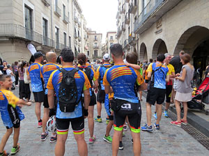 Arribada a Girona de la Flama del Canig&oacute; 2017