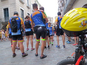 Arribada a Girona de la Flama del Canig&oacute; 2017