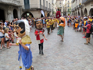 Arribada a Girona de la Flama del Canig&oacute; 2017
