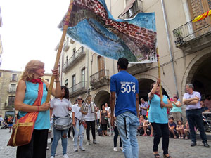 Arribada a Girona de la Flama del Canig&oacute; 2017