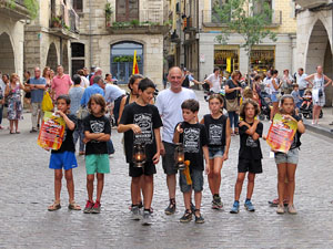 Arribada a Girona de la Flama del Canig&oacute; 2017