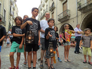Arribada a Girona de la Flama del Canig&oacute; 2017
