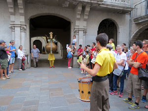Arribada a Girona de la Flama del Canig&oacute; 2017