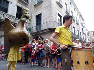 Arribada a Girona de la Flama del Canig&oacute; 2017