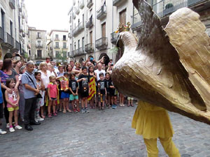Arribada a Girona de la Flama del Canig&oacute; 2017